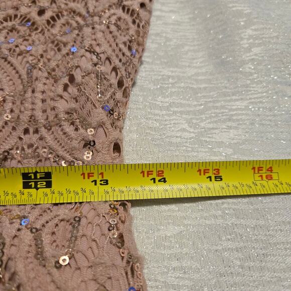 Marina Sequined Lace Gown Blush pink Feminine Mother of the bride Glamorous - Picture 9 of 13